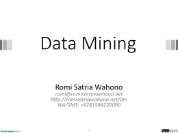 Data Mining - Romi Satria Wahono