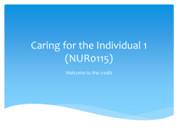 Caring for the Individual 1 (NUR0115)