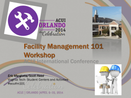 Facility Management 101 Workshop