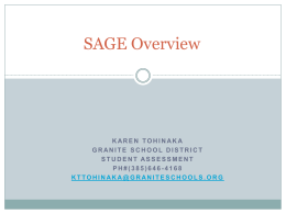 SAGE Overview
