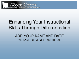 PowerPoint Presentation on Differentiated Instruction