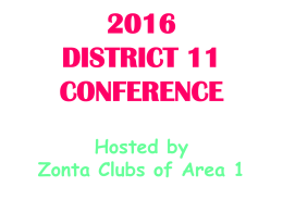 SAVE THE DATE - Zonta District 11