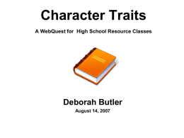 Character Traits PPT