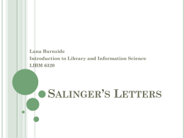 Salinger*s Letters - UCA-6320-LIBM