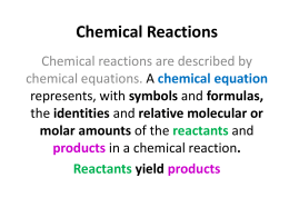 Chemical Reactions - Hobbs High School
