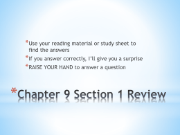 Chapter 9 Section 1 Review