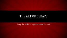 The Art of Debate - Mr. Jason Spitzer, English Language Arts