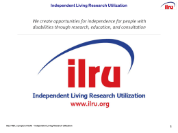 SILC-NET Attribution - Independent Living Research Utilization