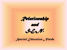 Relationship and SEN Special Education Needs