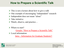 How to Prepare a Scientific Talk