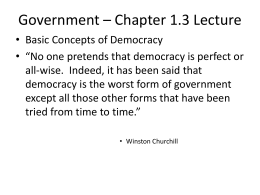 Government * Chapter 1.3 Lecture