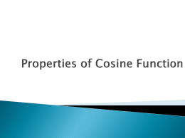 Properties of Cosine Function