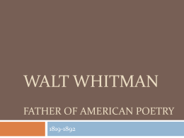 Walt whitman - Union High School