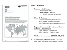 PowerPoint Presentation - IB 20th c. World History Y2