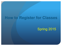 How to Register for Classes