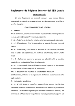 Reglamento de Régimen Interior del IES Lancia