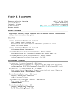 Fabian E. Bustamante - Computer Science Division