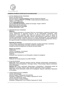 Médico Especialista en Oncología