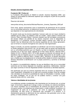 Estudio Jóvenes Españoles 2005 Fundación SM / Profes.net La