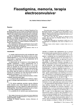 Fisostigmina, memoria, terapia electroconvulsiva*