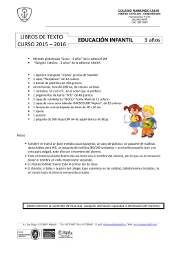 LIBROS DE TEXTO CURSO 2015 – 2016 EDUCACIÓN INFANTIL 3