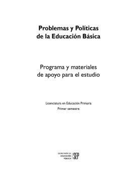 Problemas y Políticas de la Educación Básica