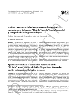 Análisis cuantitativo del relieve en cuencas de drenaje de la