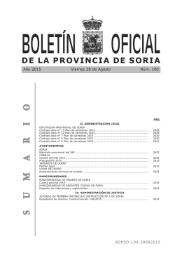 S U M A R I O - Boletín Oficial de la Provincia de Soria