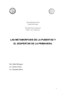 Las metamorfosis de la pubertad y el despertar de la primavera