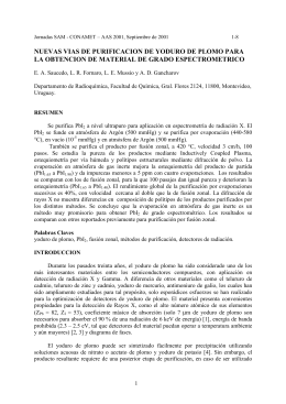 NUEVAS VIAS DE PURIFICACION DE YODURO DE PLOMO PARA