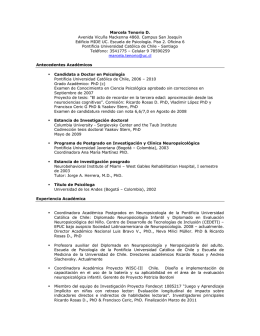 CV Marcela Tenorio - Facultad de Psicología