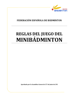 Reglamento Minibádminton - Federación Española de Bádminton