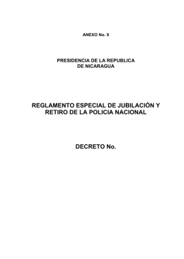 REGLAMENTO ESPECIAL DE JUBILACIÓN Y