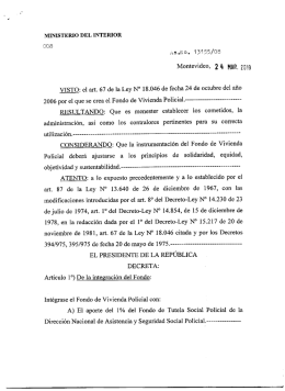 instrumentación del fondo de vivienda policial. dec. n° 101/010