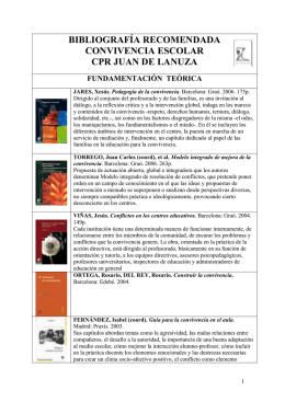 bibliografía recomendada convivencia escolar cpr juan de lanuza