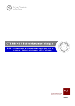 CTE DB HS 4 Subministrament d`aigua