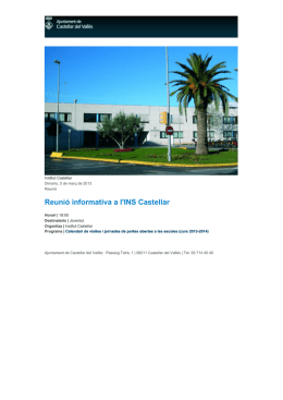 Reunió informativa a l`INS Castellar