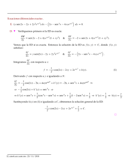 1 Ecuaciones diferenciales exactas . E: .y sen2x 2y C 2y / dx (2x sen