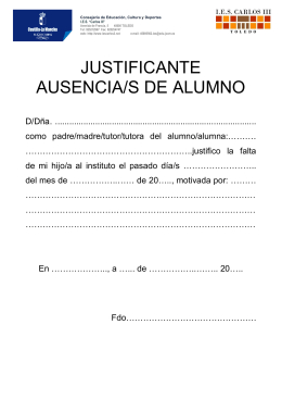JUSTIFICANTE AUSENCIA/S DE ALUMNO