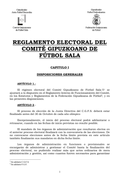 REGLAMENTO ELECTORAL DEL COMITÉ GIPUZKOANO DE
