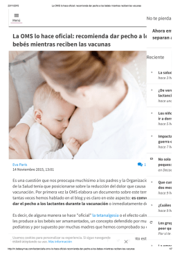 La OMS lo hace oficial: recomienda dar pecho a los bebés mientras