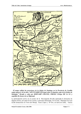 El mapa refleja las posesiones de la Orden de Santiago en la