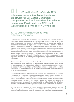 La Constitución Española de 1978: estructura y contenido. Las