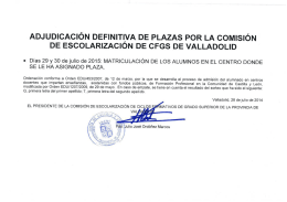adjudicación definitiva de plazas por la comisión de escolarizacion