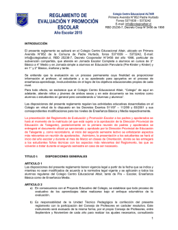reglamento de evaluación y promoción escolar