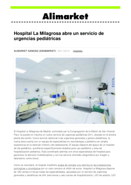 Hospital La Milagrosa abre un servicio de urgencias