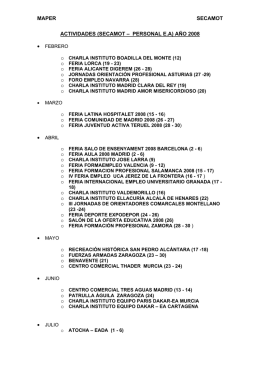 ACTIVIDADES PREVISTAS SEMACOT AO 2006