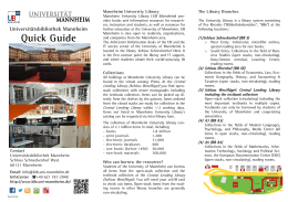 Quick Guide - Universitätsbibliothek Mannheim