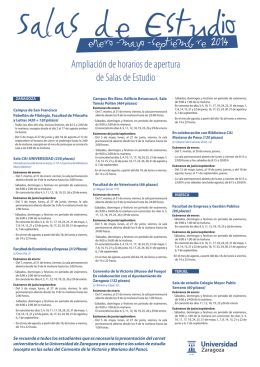 Ampliación de horarios de apertura de Salas de Estudio