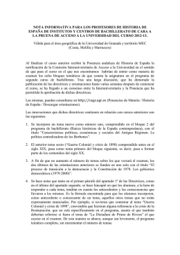 Nota Informativa Historia de Espana 2012-13